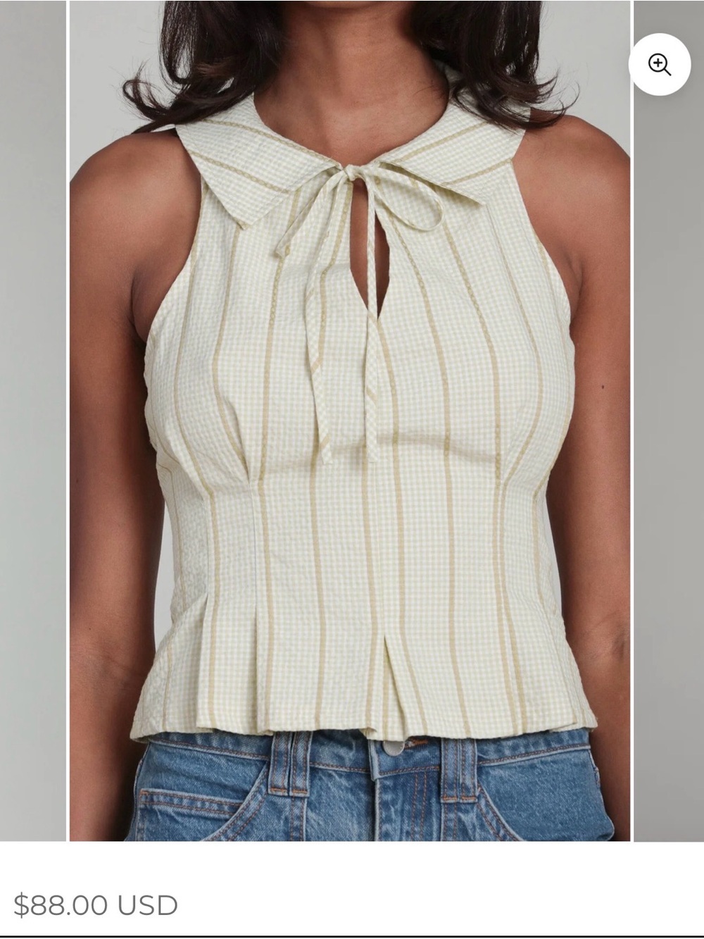 Avec Les Filles in Color:Avocado Gingham